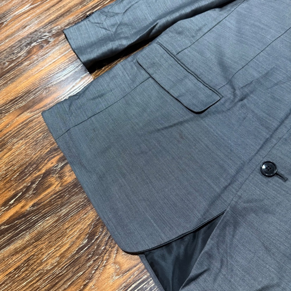 Jones New York Men 44R Grey Wool Silk Blend 3 Button Tailored Blazer Suit Jacket - Picture 9 of 10